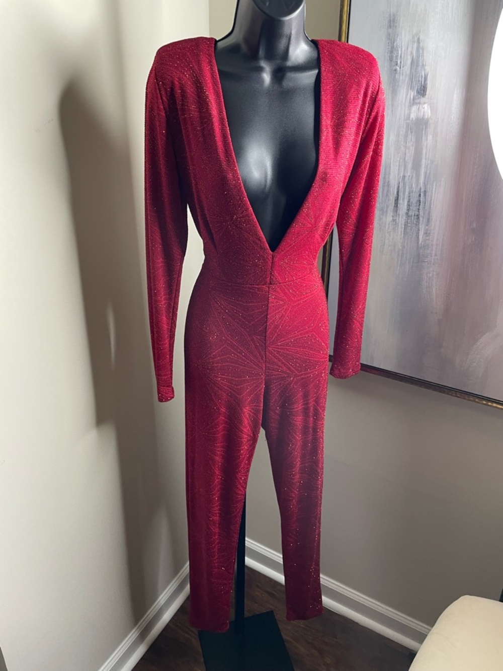 Sparkling Deep V-Neck bodysuit